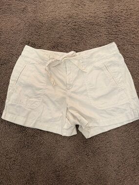 LOFT White Drawstring Cotton Casual Shorts